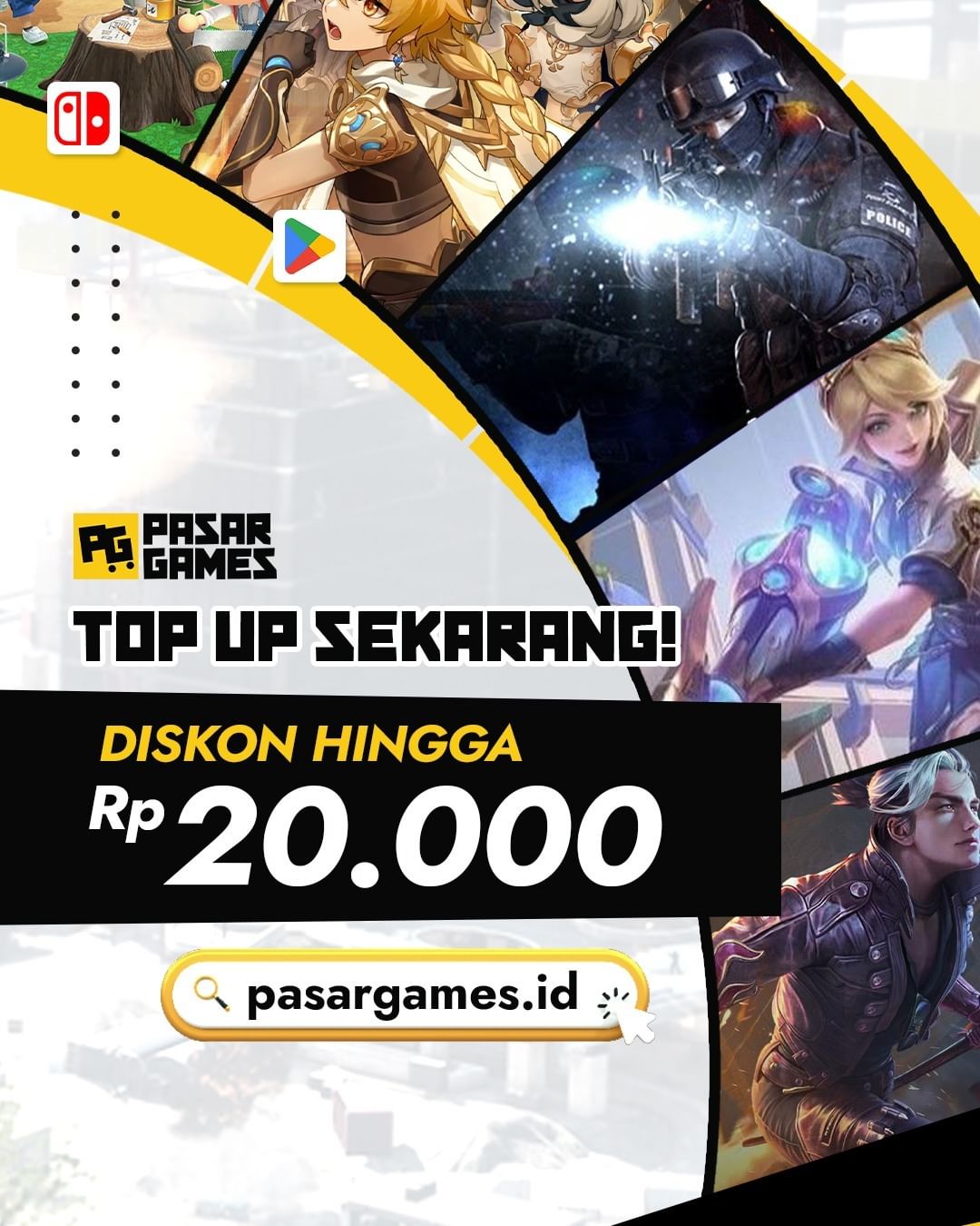 Diskon Up To Rp20 000 Top Up Game Dan Voucher Pasar Games